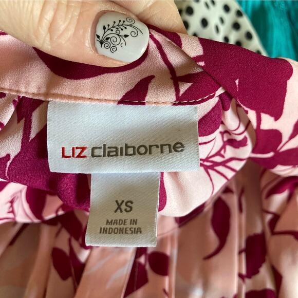 Liz Claiborne Floral Chiffon Pullover Blouse, Size XS - Picture 4 of 5